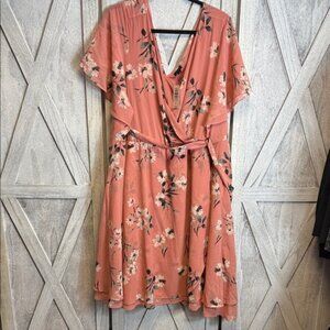 Torrid 26W Pink Floral Midi Dress